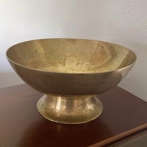 Brass Bowl Pedestal Vintage India